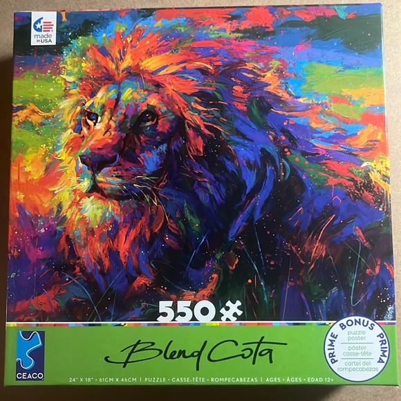 🧩 550 piece New Factory Sealed Ceaco “ Blend Cota King of the Jungle Lion”. - Picture 1 of 4